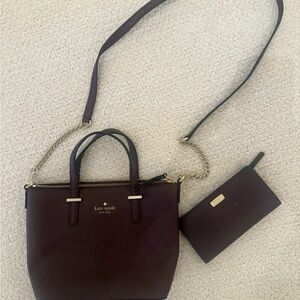 Kate Spade Burgundy Crossbody Bag and Wallet